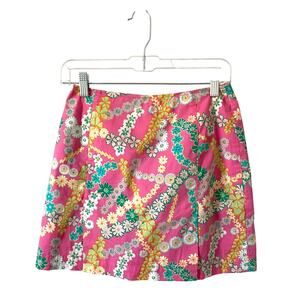 Harold's Y2K Flower Flower Child Mini Skirt Skort Pink Yellow Green Size 0